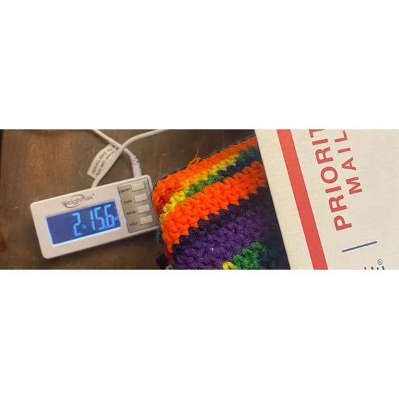 Rainbow Colors Granny Crochet Afghan Tasseled Fringed Blanket Multi 42" - Picture 11 of 11